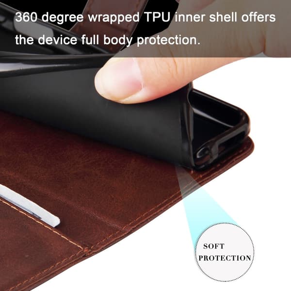 iPhone 16e Classic Zipper Wallet Case - Brown Brun brown