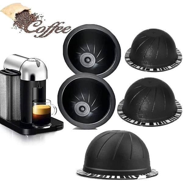 5 st Återanvändbara Vertuo Pods Påfyllningsbara Kaffekapslar (bruna 150 ml, 5)