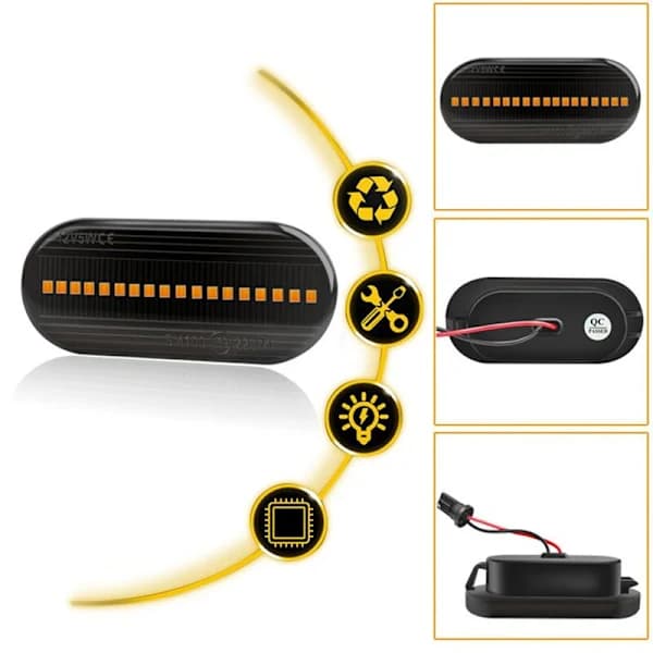 Blinklys til Golf 12V LED-blinklys 14805294 4M5A13K309AA Sort skal[co]