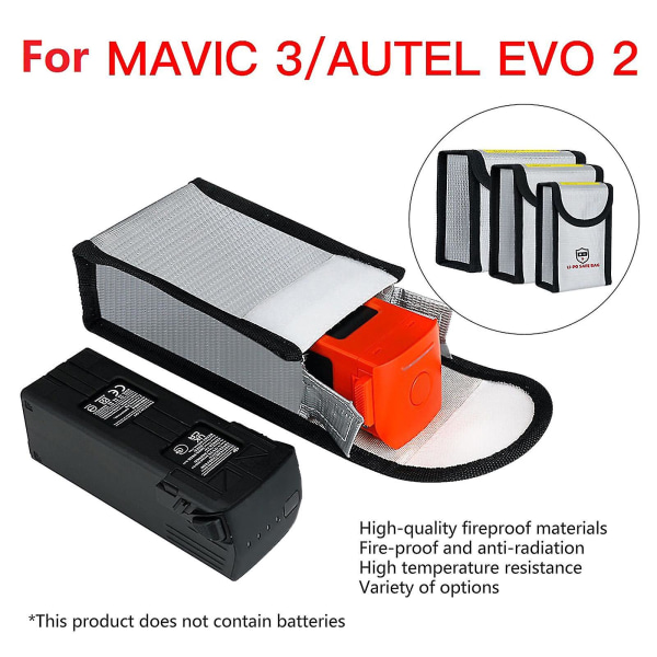 Batterisikker pose til Dji Mavic 3/autel Evo 2 eksplosionssikker brandsikker Lipo