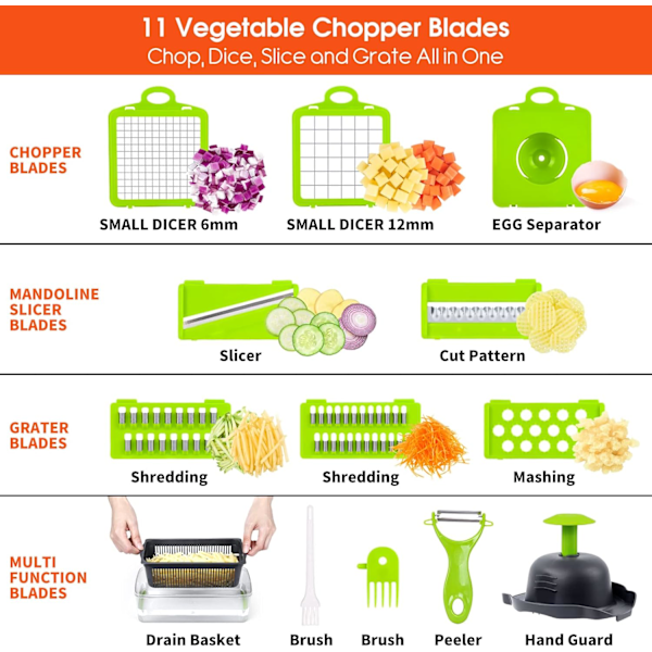 Vegetable Chopper, Professional Onion Chopper, 14 in 1 Multifunctional Food Chopper, Vegetable Slicer