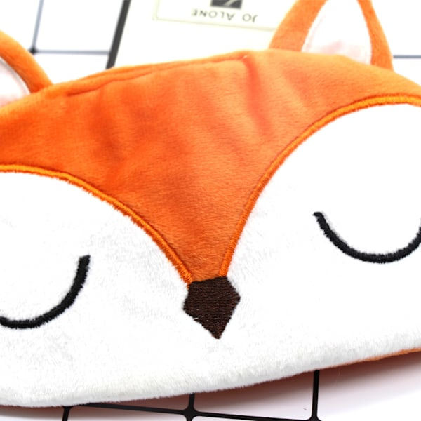 Söt Nyhet Djur Orange Räv Valp Rolig Ögonmask för Sömn för Barn Vuxen Ögonlock Sömnmask Roliga Ögonöverdrag fo