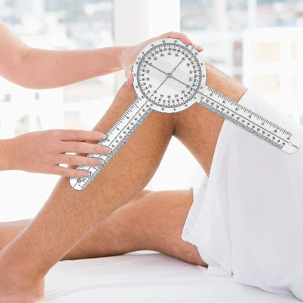 12 tums goniometer, transparent ortopedisk vinkel linjal plast goniometer 360 graders ryggradsgoniometer för kroppsmätning