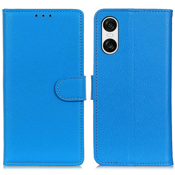 Sony Xperia 10 VI Litsi Nahkakotelo Sininen