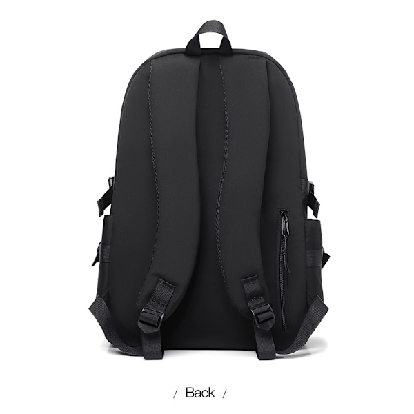 Ryggsekk One 15 tommer Polyester Ensfarget Menn Ryggsekk Par Computeryggsekk-Svart-15 tommer  Lett Svart Ryggsekk