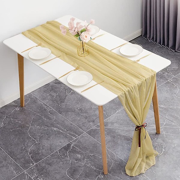 Chiffon Table Runner - Wedding Table Decoration - Birthday Decoration - Gold -