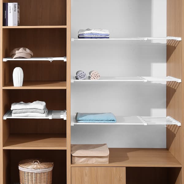 Adjustable Wardrobe Organizer Storage Shelf Wall Mounted Kitchen Shelf Space Saving Wardrobe Decorative Shelves Cabinet Holder