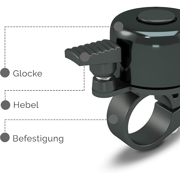 Cykelklokke Mountainbike - Inklusive skruetrækker - Cykelklokke lavet af robust og modstandsdygtigt rustfrit stål - Cykelklokke med forbedret pasform - Raci