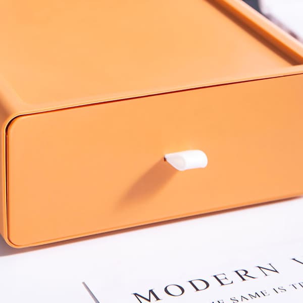 Stackable Orange Desk Organizer Strong Load-Bearing Storage Box for Office Supplies