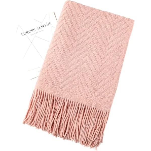 Kælen blød fluffy super blød vendbar tæppe som fleece tæppe sengetæppe sofa 130 X 150 Cm(pink