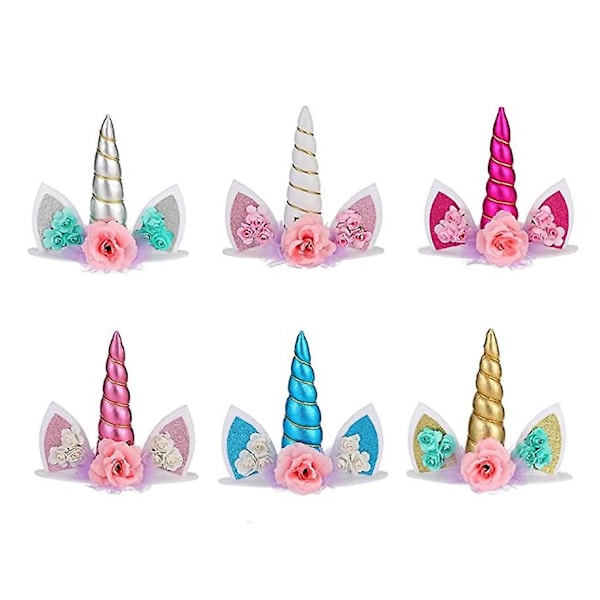 Unicorn Cake Topper Håndlaget Unicorn Horn Cake Dekorasjon