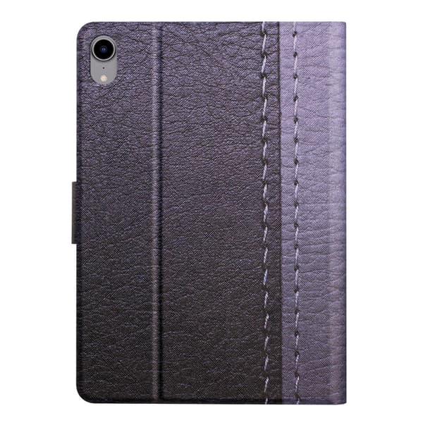 iPad 11 11th Gen / 10.9 10th Gen 2022/2025 Leather Case with Solid Color Stitching - Smart Tablet Cover Grå
