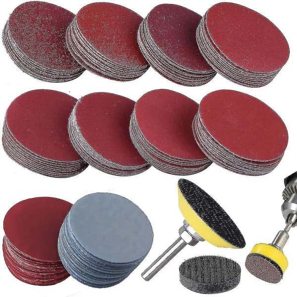 Slibning Discs Pad Kit, Pakke med 100 Sandpapir med Svampe Pads Den Bedste