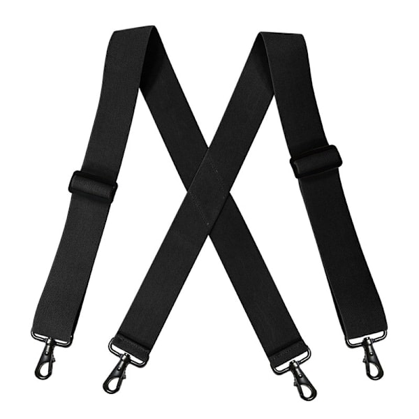 X-formade hängslen för män, justerbara, elastiska, 5 cm breda, svarta