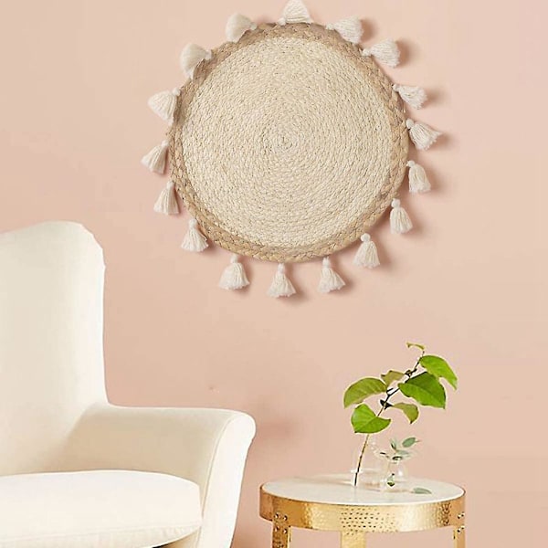 Vävd Korg Väggdekoration Vävd Korg Väggdekor Vicker Vägg Vägg Hängande Liten Makrame Boho Wa