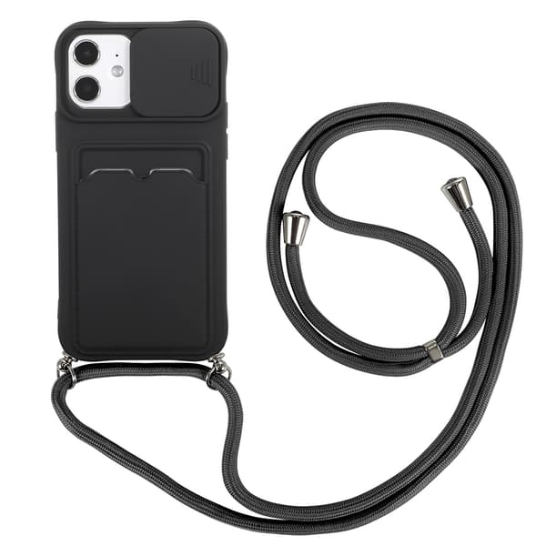iPhone 12 - Stylish Practical Silicone Case with Card Slot Gul