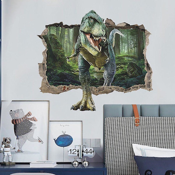 Dinosaur Forest Wall Stickers 3d-effekt til at bryde rummet