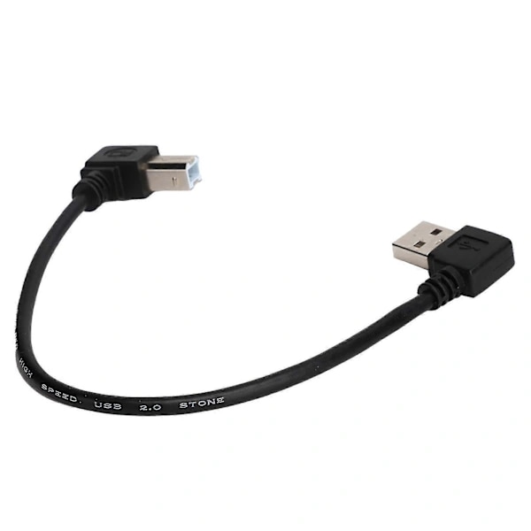 Svart 20 cm USB A Han til B Han Venstrevinklet Printerkabel[CO]