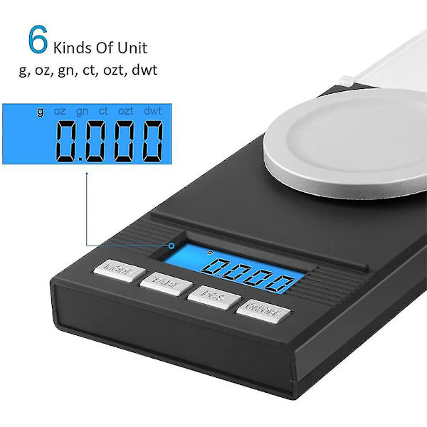 Digitale Milligram Lommevekter 0,001G X 50G Elektroniske Vekter