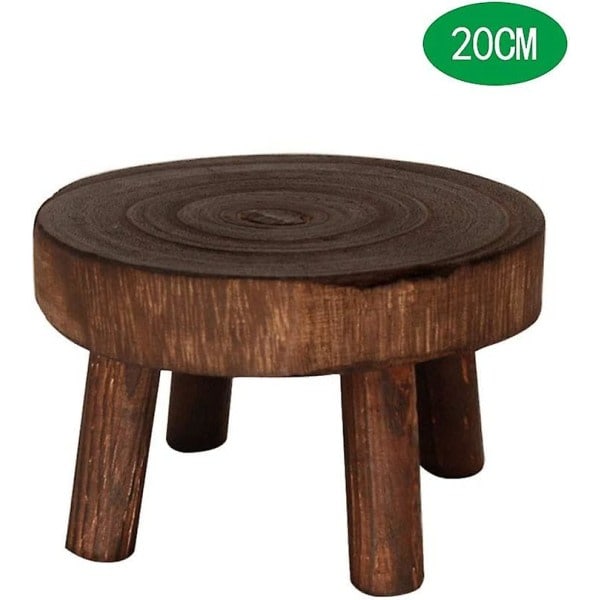 Mini luonnonpuinen pyöreä jakkara, kukkateline, puutarhajakkara, - 3,5 \" korkea ruskea