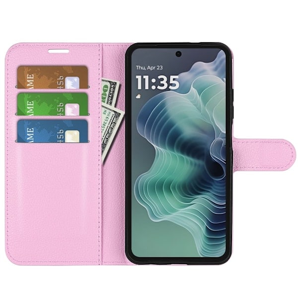 Motorola Moto G35 5G Etui Litchi Læder Lys Pink