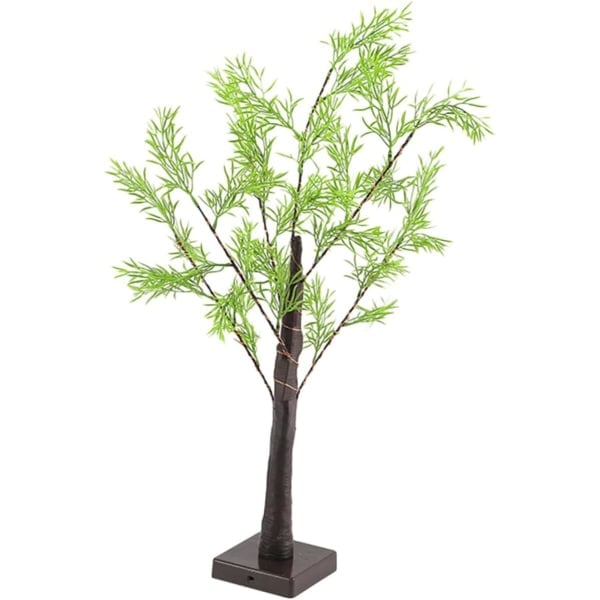 String Bordplade Dekorativ Kunstig Bonsai Træ Mini Dekorativ Bonsai Træ Natlampe Hvid Birk med Lamper USB Natlampe