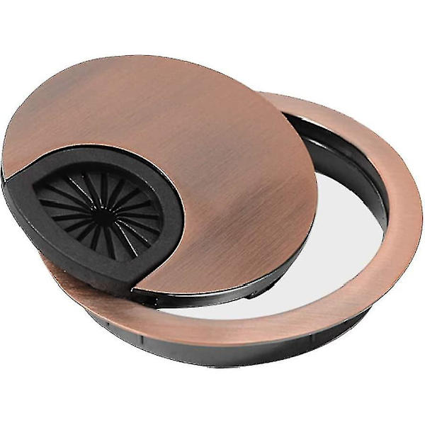 4 st kabelgenomföring för skrivbord bordsgenomföring zinklegering diameter 60 mm (röd brons)