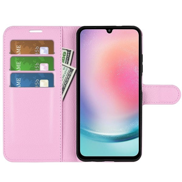 Samsung Galaxy A25 5G Deksel Litchi Lær Lys Rosa