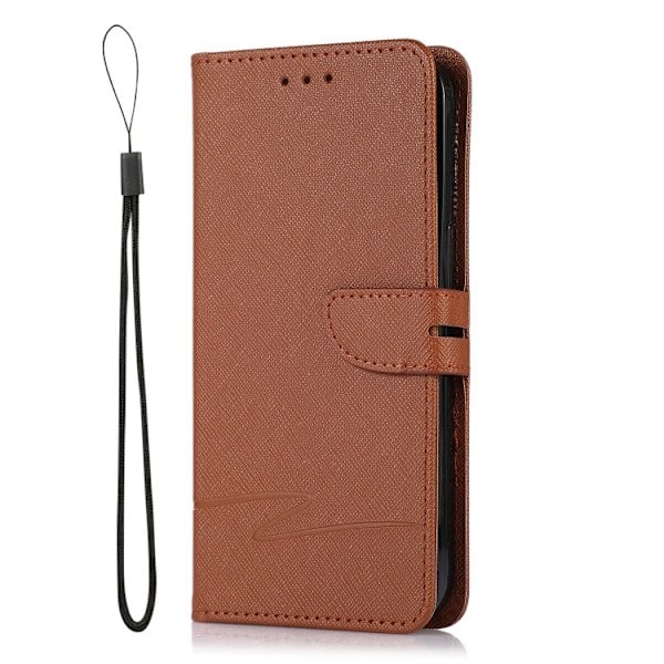iPhone 14 Etui Vævet Tekstur Brun