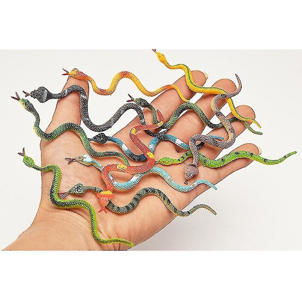 12pcs High Simulation Toy Plastic Snake Model Funny Scary Snake Kids Prank Toys