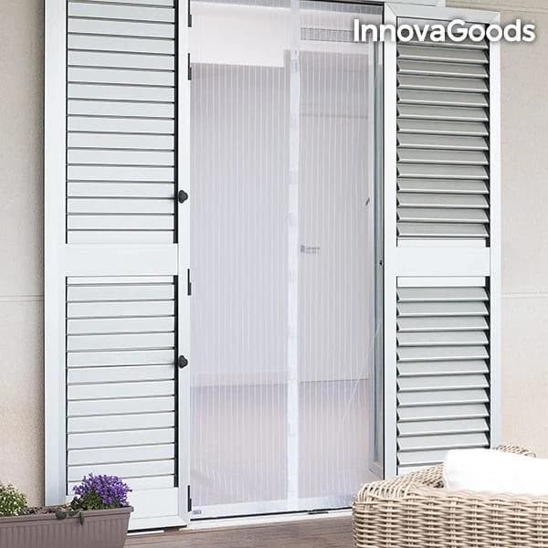 Insektsnät dörr 100x220 insektskydd vit magnet myggnät Vit