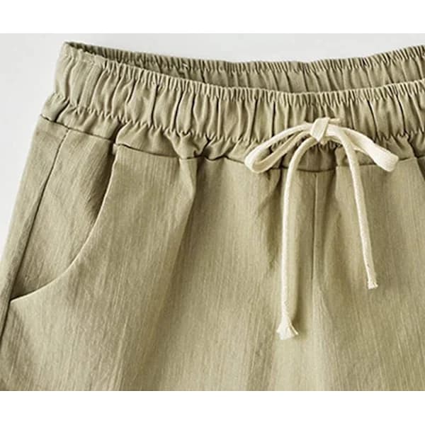 Afslappede bomuldsshorts til damer med elastisk talje og snøre - Himmelblå (Størrelse XL)[co]