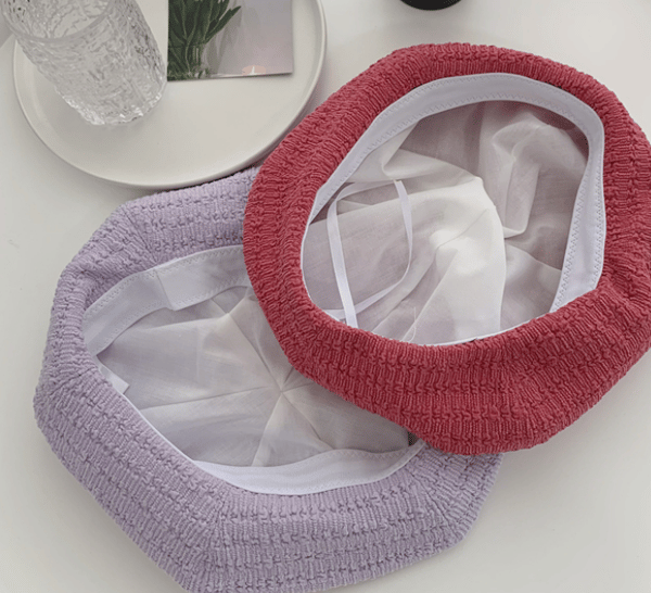 Simple Textured Beret for Women, Breathable, Versatile, Soft and Trendy Painter Hat White
