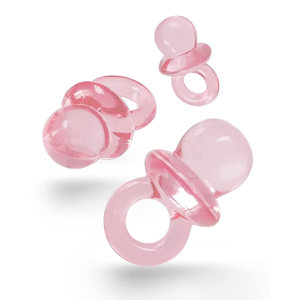 Paket med 100 akryl mini dekorativa rullar 2 cm dummy för en babyshower eller hänge babypink