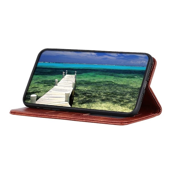 Samsung Galaxy S23 Plus Etui Crazy Horse Læder Brun