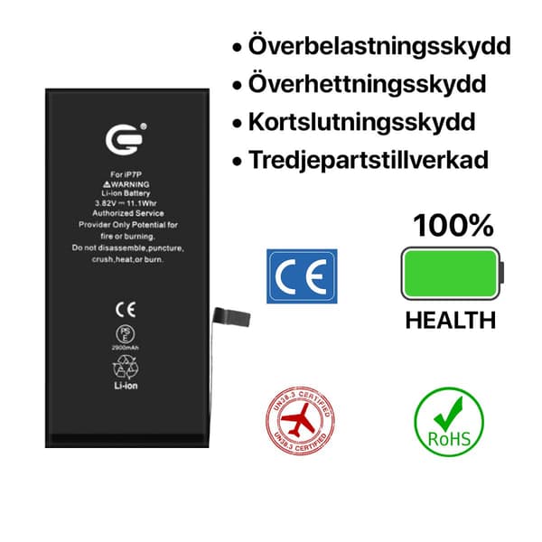 iPhone 7 Plus Batterisæt sort black 70