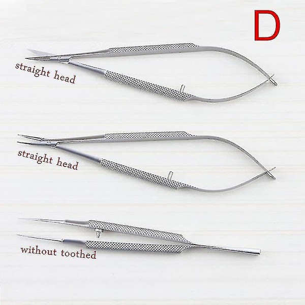 3 st/set Utrustning 12 cm Oftalmiska Mikrokirurgiska Instrument Nålhållare Mikro Sax Pinsett Handkirurgi