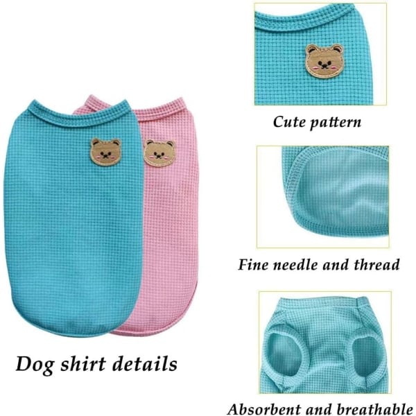 Sød hunde-t-shirt, let hundevest, cool bløde skjorter ærmeløs hvalpetøj Åndbar dragt til kæledyrstøj (medium)