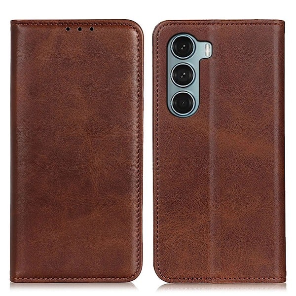Motorola Moto G200 Kotelo Flip Nahka Ruskea