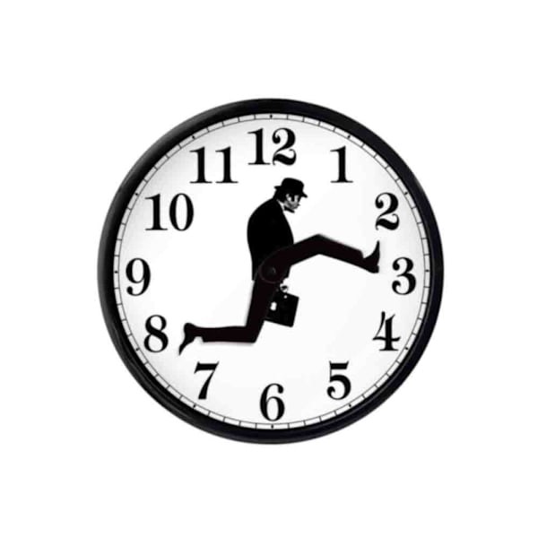 Ministry of Silly Walks Klocka Tid Klockor för Anställda Småföretag Kreativ Väggklocka Klocka, Ministry  (Svart)