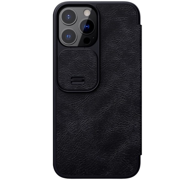 iPhone 13 Pro Max - NILLKIN Qin CamShield Læder Etui - Sort