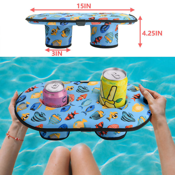 Oppustelig poolkopholder - Poolbar drikkevareholder, oppustelig drikkevareholder, flydende kopholder
