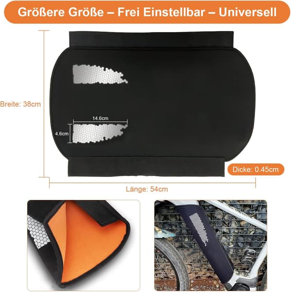 Protective cover for e-bike battery with reflective pattern