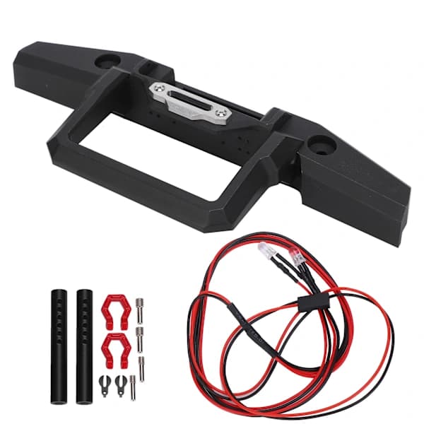 SCX10 TRX 1 10 RC Bil Frontkofanger med LED-lys Tilbehørssæt Sort[co]