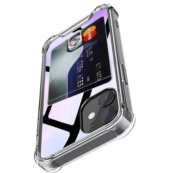 iPhone 12 Mini - Protective Practical Case with Card Holder Transparent transparent