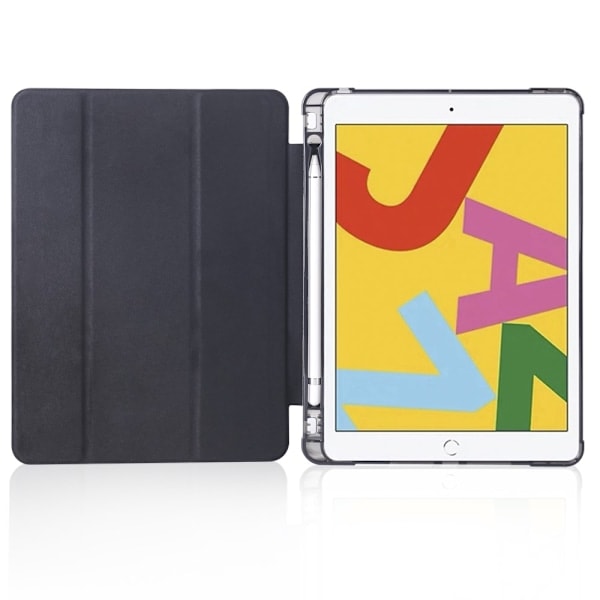 iPad 10.2 2019/2020/2021 Kotelo Tri-Fold Kynätelineellä Musta Musta