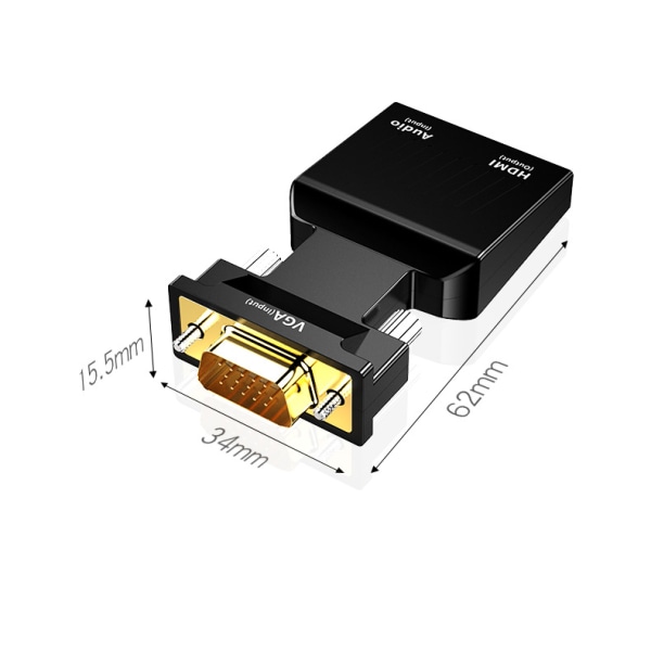 VGA till HDMI-kompatibel konverteradapter 1080P VGA-adapter