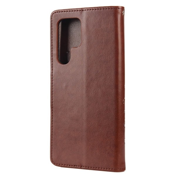 Samsung Galaxy S22 Ultra Fodral Tryckta Fjärilar Brun