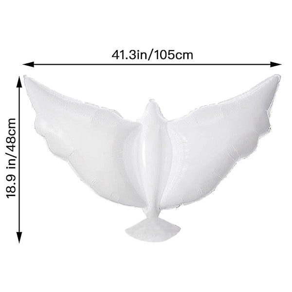 12-pak med hvite duer i biologisk nedbrytbare ballonger for minneseremoni, begravelse, festdekorasjon
