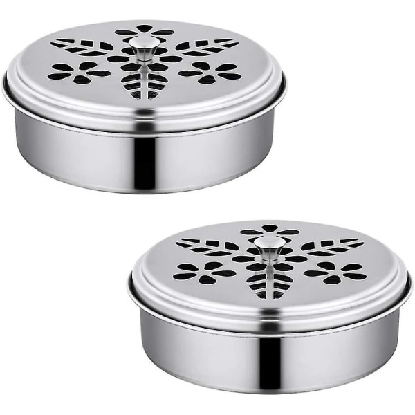 2-pack myggspiralhållare i rostfritt stål, bärbar myggspiralhållare (silver)